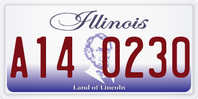 IL license plate A140230