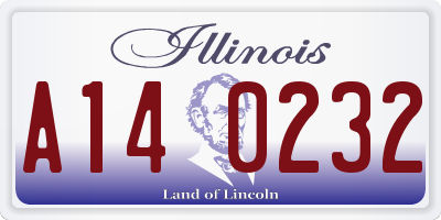 IL license plate A140232