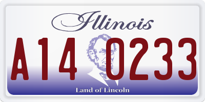 IL license plate A140233