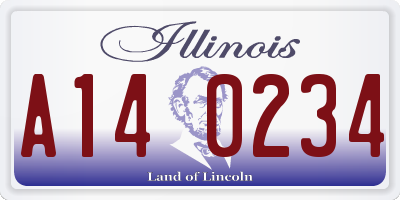 IL license plate A140234