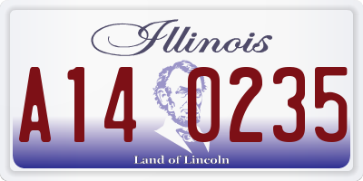 IL license plate A140235
