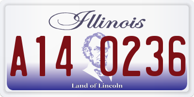 IL license plate A140236