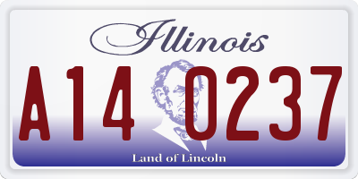 IL license plate A140237