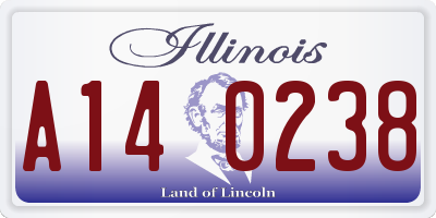 IL license plate A140238