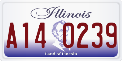 IL license plate A140239