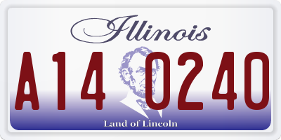 IL license plate A140240