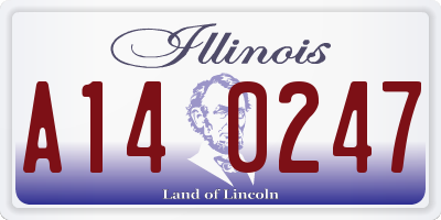 IL license plate A140247