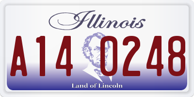 IL license plate A140248