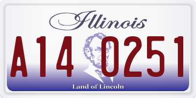 IL license plate A140251