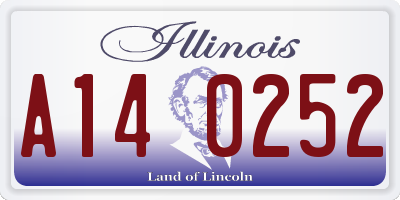 IL license plate A140252