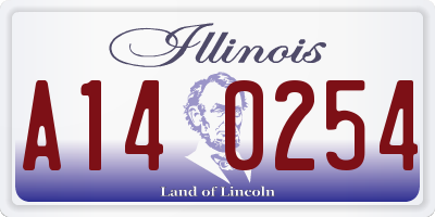 IL license plate A140254