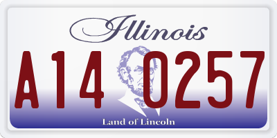 IL license plate A140257