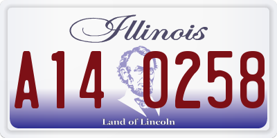 IL license plate A140258