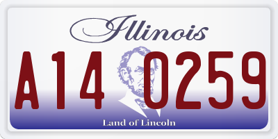 IL license plate A140259