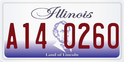 IL license plate A140260