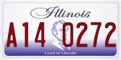 IL license plate A140272