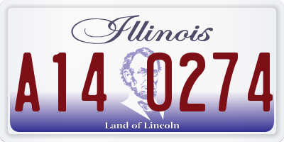 IL license plate A140274