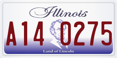 IL license plate A140275