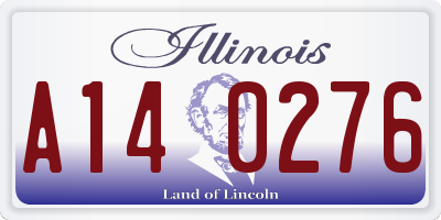 IL license plate A140276