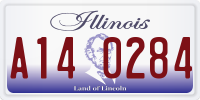 IL license plate A140284