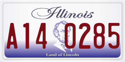 IL license plate A140285