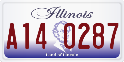 IL license plate A140287