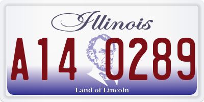 IL license plate A140289