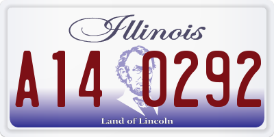 IL license plate A140292