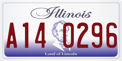 IL license plate A140296