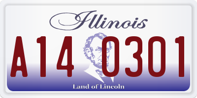 IL license plate A140301