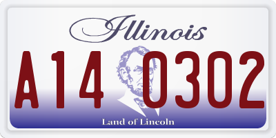 IL license plate A140302