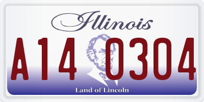 IL license plate A140304