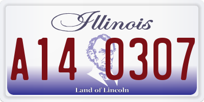 IL license plate A140307