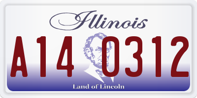 IL license plate A140312