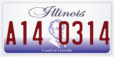 IL license plate A140314