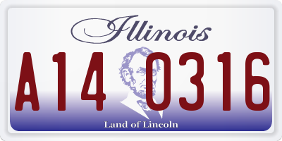 IL license plate A140316