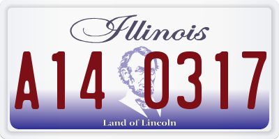IL license plate A140317