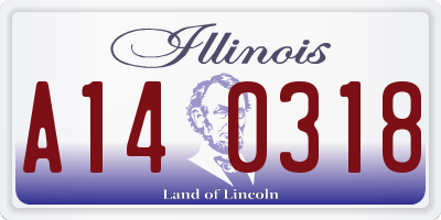 IL license plate A140318
