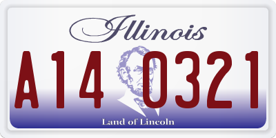 IL license plate A140321