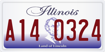 IL license plate A140324