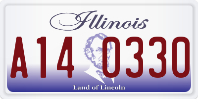 IL license plate A140330