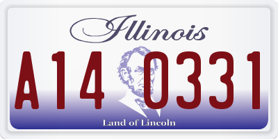 IL license plate A140331
