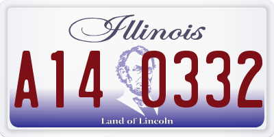 IL license plate A140332