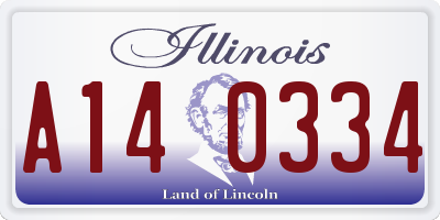 IL license plate A140334