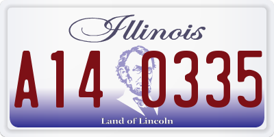 IL license plate A140335
