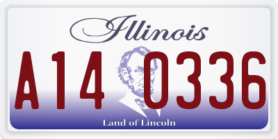 IL license plate A140336