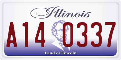 IL license plate A140337