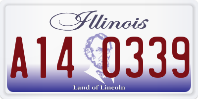 IL license plate A140339