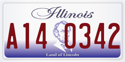 IL license plate A140342