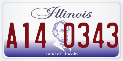 IL license plate A140343